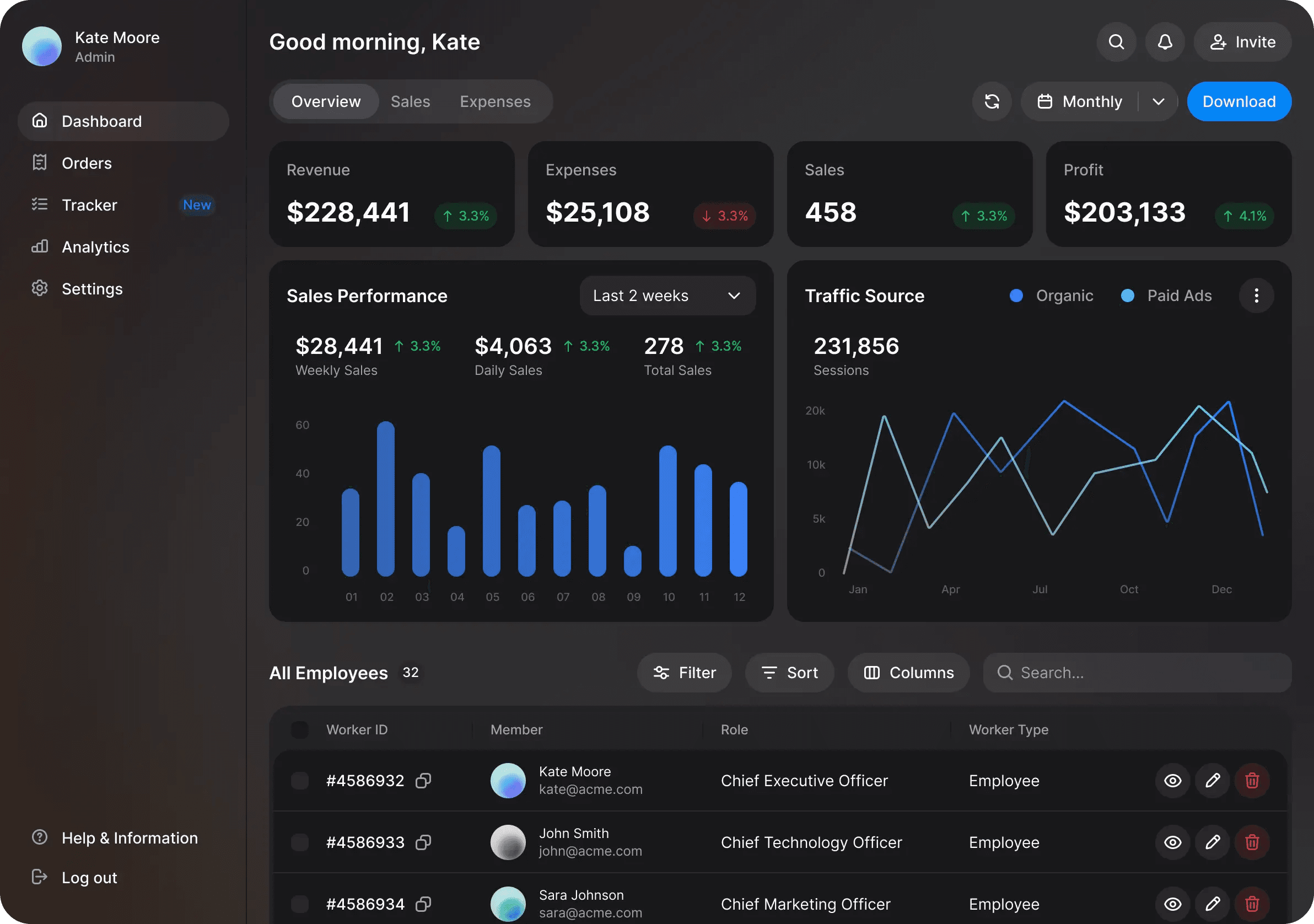 Magnifik deployment dashboard template preview